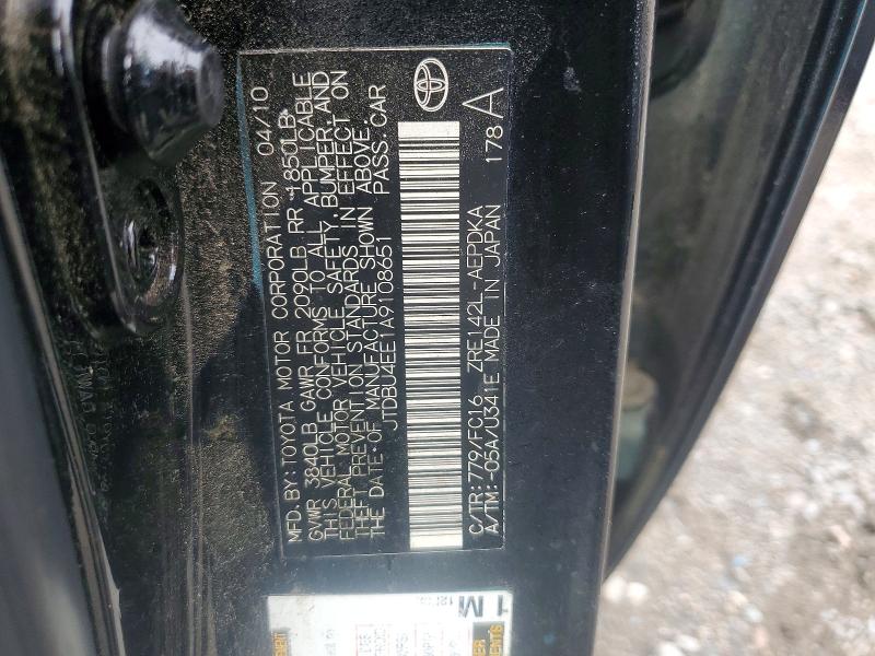 55521196 :رقم المزاد ، JTDBU4EE1A9108651 vin ، 2010 Toyota Corolla مزاد بيع