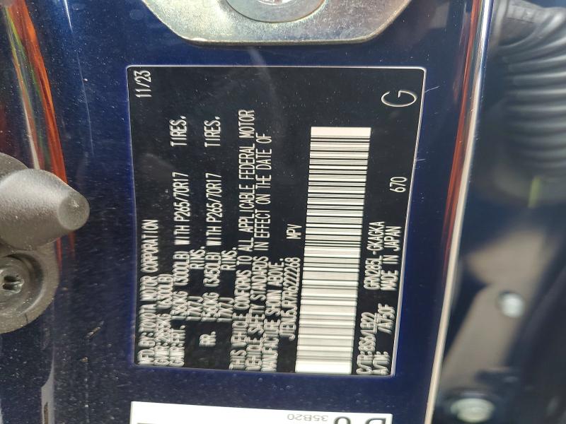 2024 Toyota 4runner მანქანა იყიდება აუქციონზე, vin: JTENU5JR7R6222268, აუქციონის ნომერი: 57679156