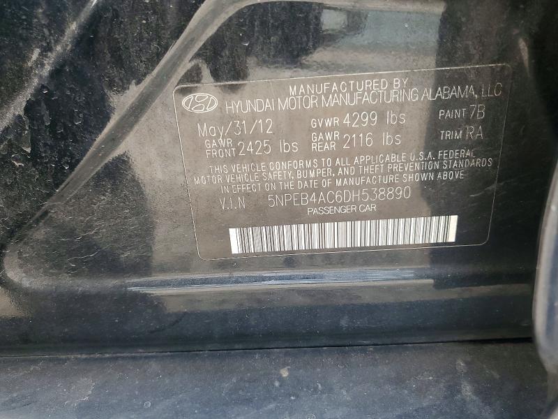 Aukcja sprzedaży 2013 Hyundai Sonata Se, vin: 5NPEB4AC6DH538890, numer aukcji: 59124926