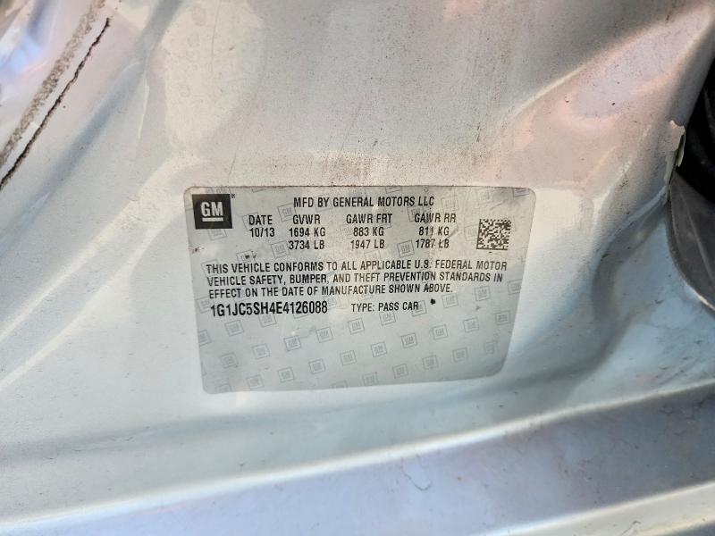 2014 Chevrolet Sonic მანქანა იყიდება აუქციონზე, vin: 1G1JC5SH4E4126088, აუქციონის ნომერი: 57506906