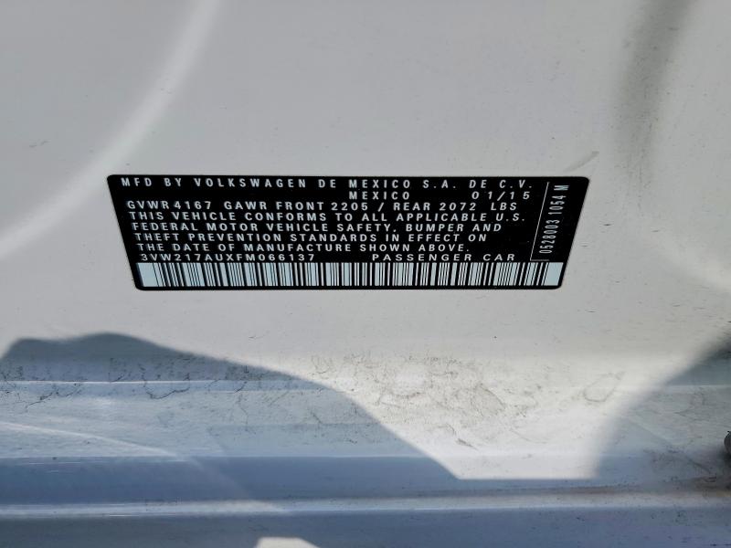 Aukcja sprzedaży 2015 Volkswagen Golf, vin: 3VW217AUXFM066137, numer aukcji: 59689656