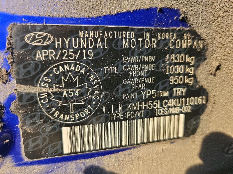 59554636 :رقم المزاد ، KMHH55LC4KU110161 vin ، 2019 Hyundai Elantra Gt مزاد بيع
