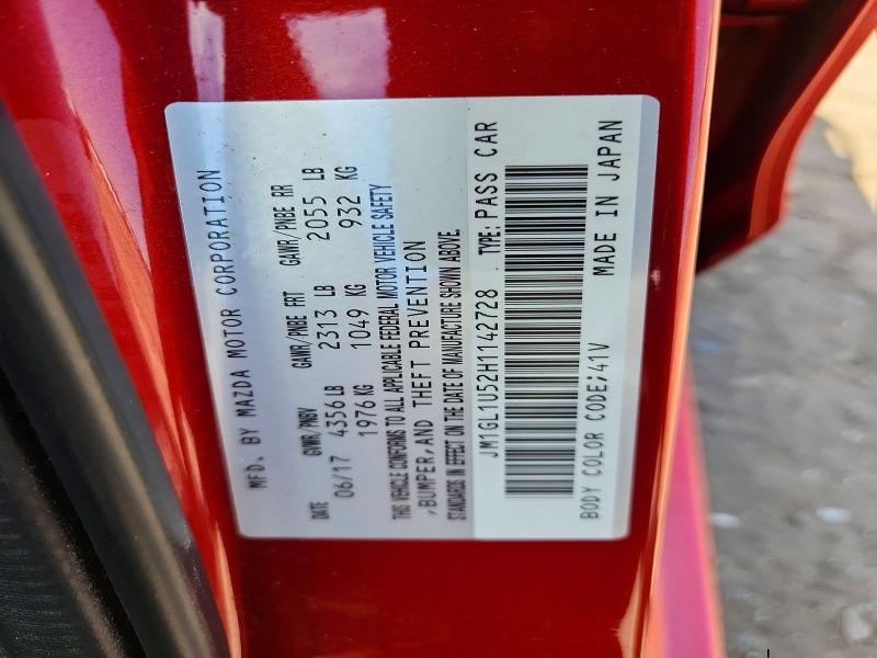 Продажа на аукционе авто 2017 Mazda 6, vin: JM1GL1U52H1142728, номер лота: 56430316