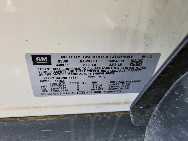 Продажа на аукционе авто 2022 Chevrolet Trailblazer, vin: KL79MRSL0NB145331, номер лота: 56467506