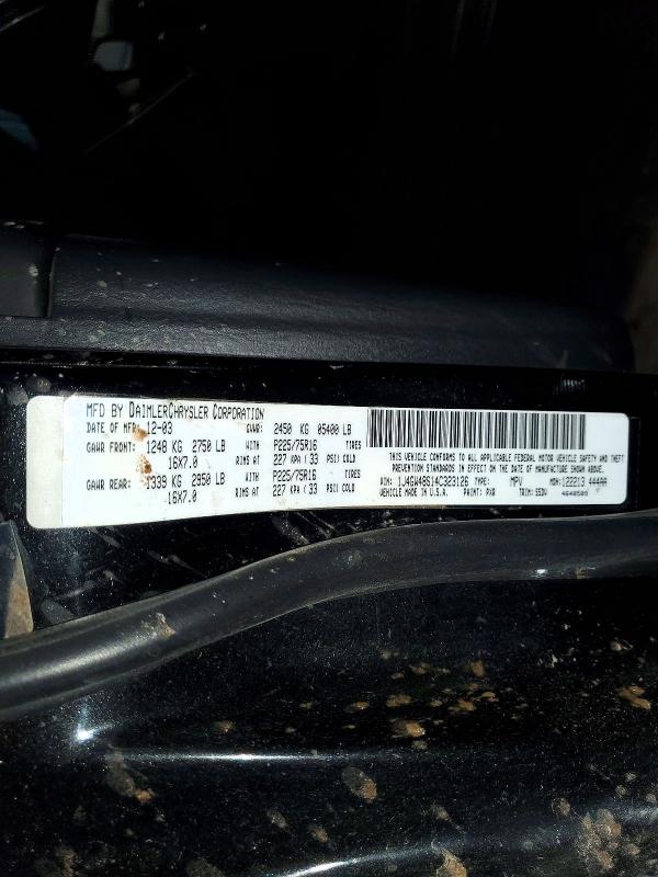 2004 Jeep Grand Cherokee მანქანა იყიდება აუქციონზე, vin: 1J4GW48S14C323126, აუქციონის ნომერი: 56086356
