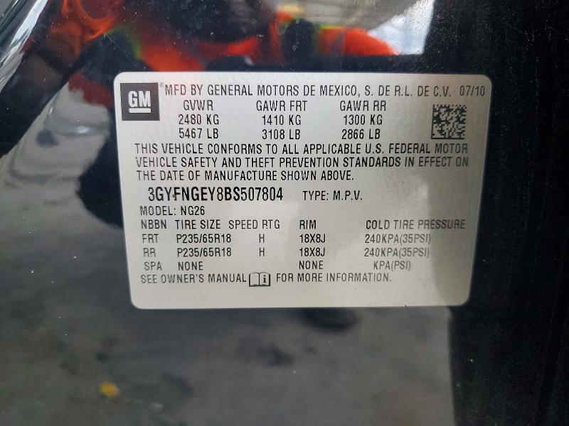 Aukcja sprzedaży 2011 Cadillac Srx, vin: 3GYFNGEY8BS507804, numer aukcji: 56462046