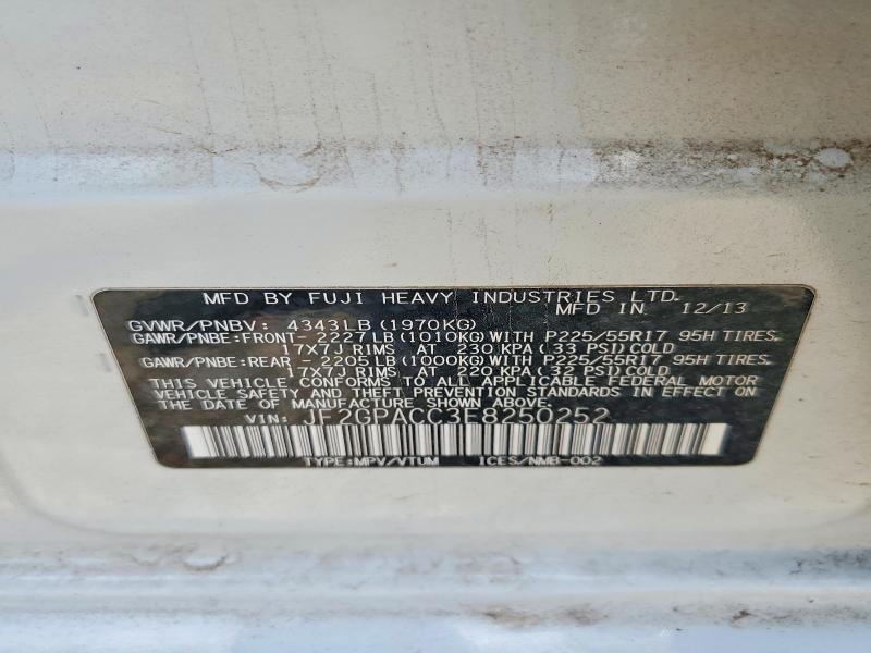 Продаж на аукціоні авто 2014 Subaru Xv Crosstrek, vin: JF2GPACC3E8250252, номер лоту: 58779196