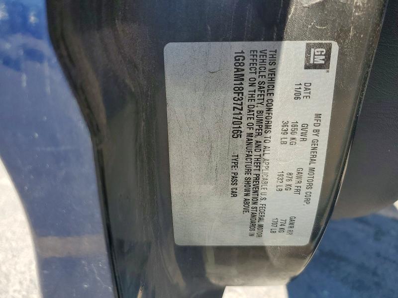 Aukcja sprzedaży 2007 Saturn Ion, vin: 1G8AM18F37Z170165, numer aukcji: 56551986