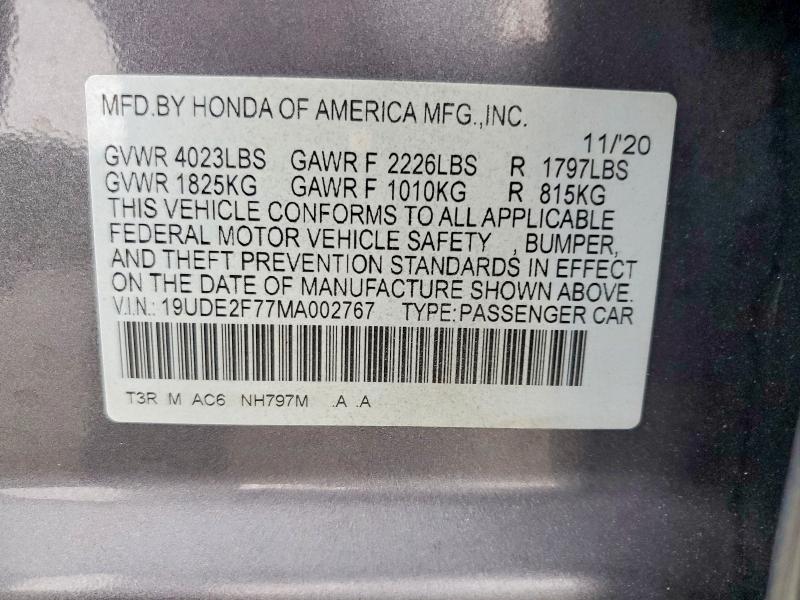 Продаж на аукціоні авто 2021 Acura Ilx, vin: 19UDE2F77MA002767, номер лоту: 56184716