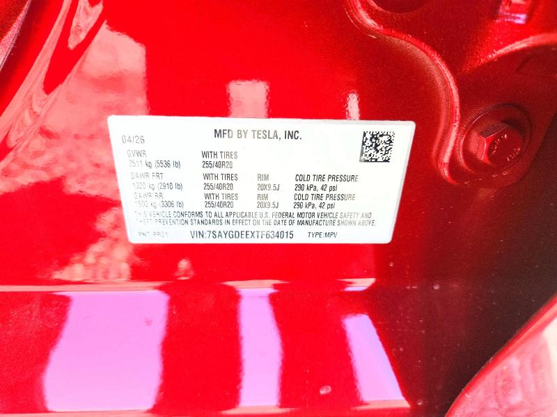 Продаж на аукціоні авто 2026 Tesla Model Y, vin: 7SAYGDEEXTF634015, номер лоту: 57019956