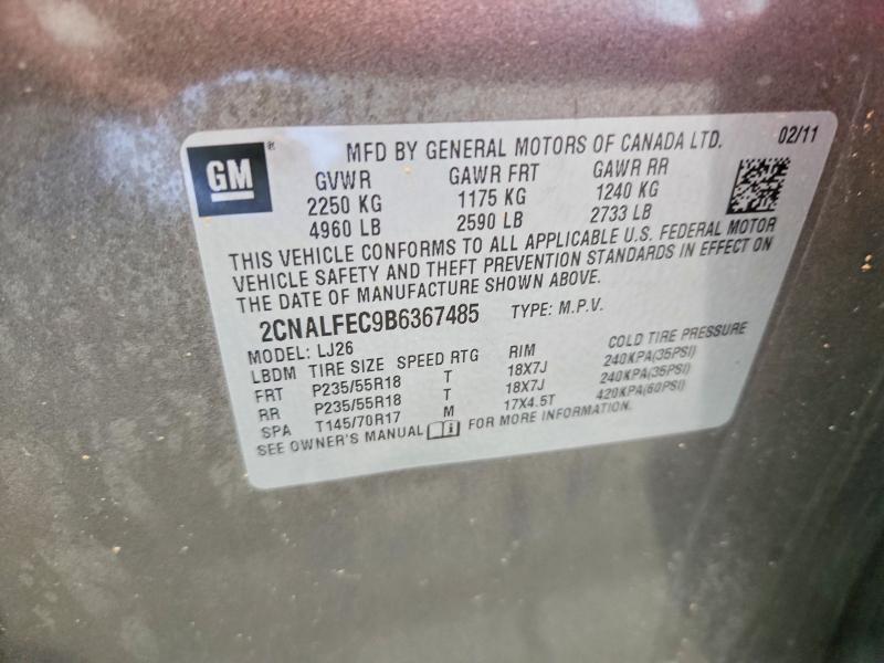 Продажа на аукционе авто 2011 Chevrolet Equinox, vin: 2CNALFEC9B6367485, номер лота: 58292296