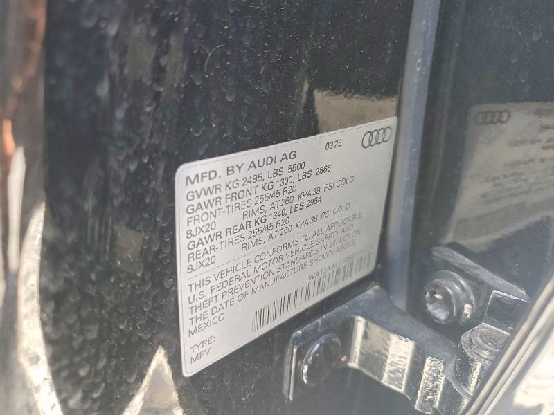 2025 Audi Q5 მანქანა იყიდება აუქციონზე, vin: WA12AAGU0S2015328, აუქციონის ნომერი: 56669886