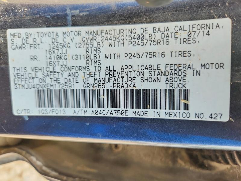 Aukcja sprzedaży 2014 Toyota Tacoma, vin: 3TMJU4GNXEM172591, numer aukcji: 55431076