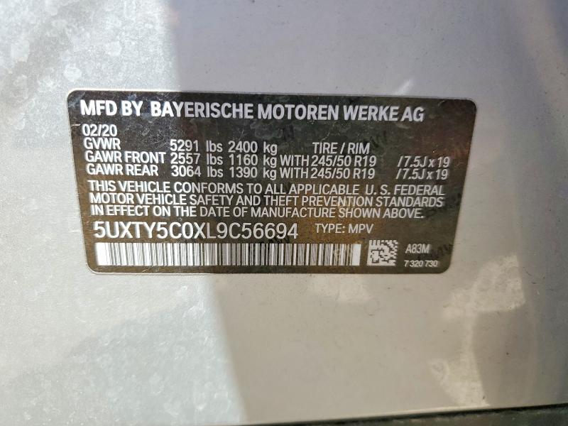 Продажа на аукционе авто 2020 Bmw X3, vin: 5UXTY5C0XL9C56694, номер лота: 56722956