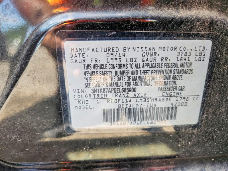 Aukcja sprzedaży 2014 Nissan Sentra, vin: 3N1AB7AP6EL685900, numer aukcji: 57938896