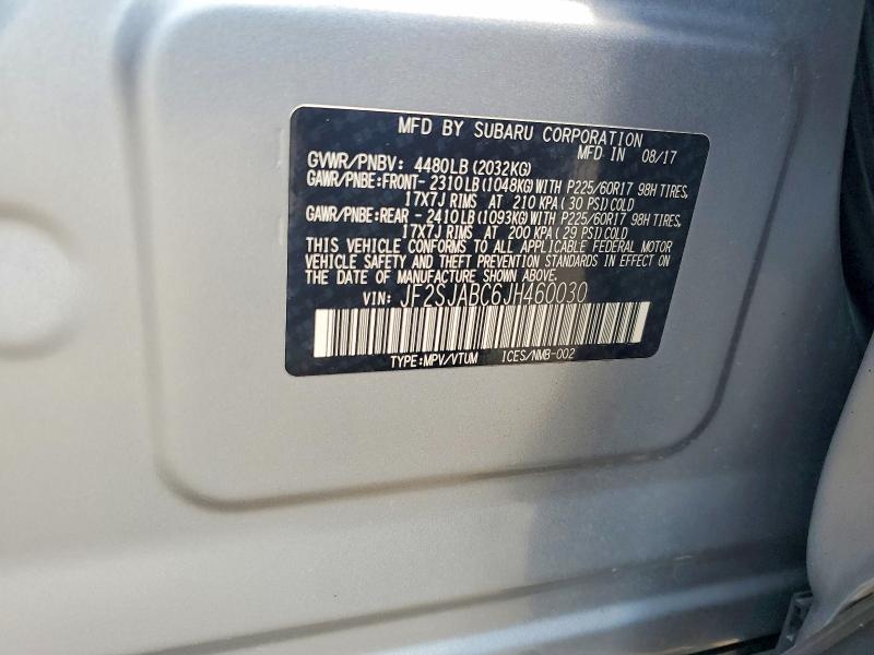 Продаж на аукціоні авто 2018 Subaru Forester, vin: JF2SJABC6JH460030, номер лоту: 56642306