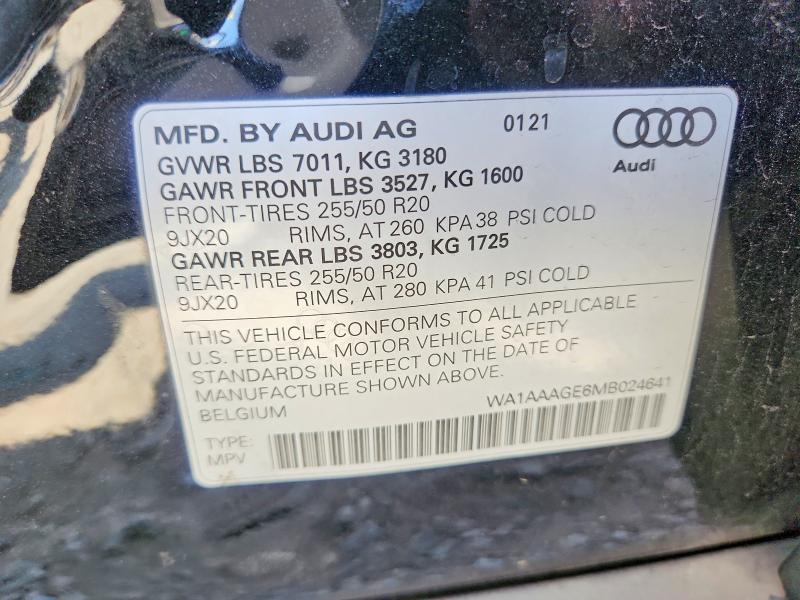 Aukcja sprzedaży 2021 Audi E-tron, vin: WA1AAAGE6MB024641, numer aukcji: 55509886