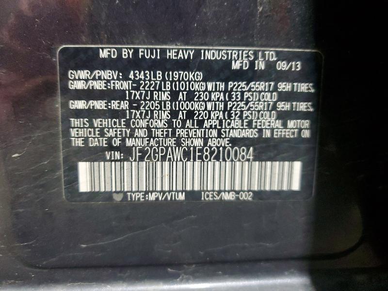 Продаж на аукціоні авто 2014 Subaru Xv Crosstrek, vin: JF2GPAWC1E8210084, номер лоту: 58068846