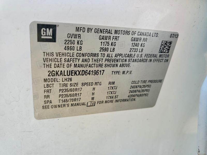 Продаж на аукціоні авто 2013 Gmc Terrain, vin: 2GKALUEKXD6419617, номер лоту: 58096226