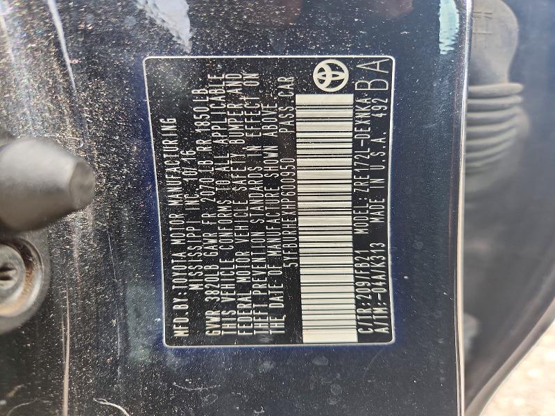 Продаж на аукціоні авто 2017 Toyota Corolla, vin: 5YFBURHEXHP600950, номер лоту: 56889146