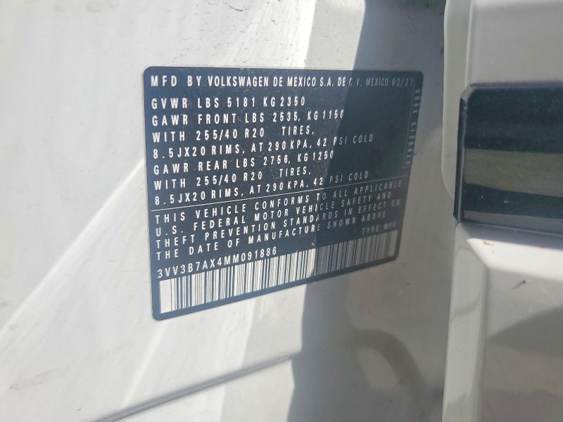 Продажа на аукционе авто 2021 Volkswagen Tiguan, vin: 3VV3B7AX4MM091886, номер лота: 55498856