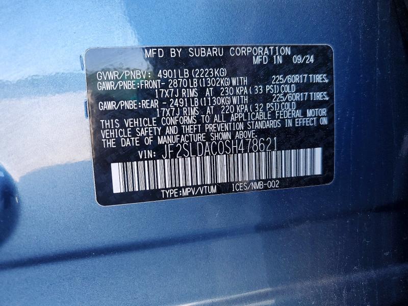 Aukcja sprzedaży 2025 Subaru Forester, vin: JF2SLDAC0SH478621, numer aukcji: 57160406