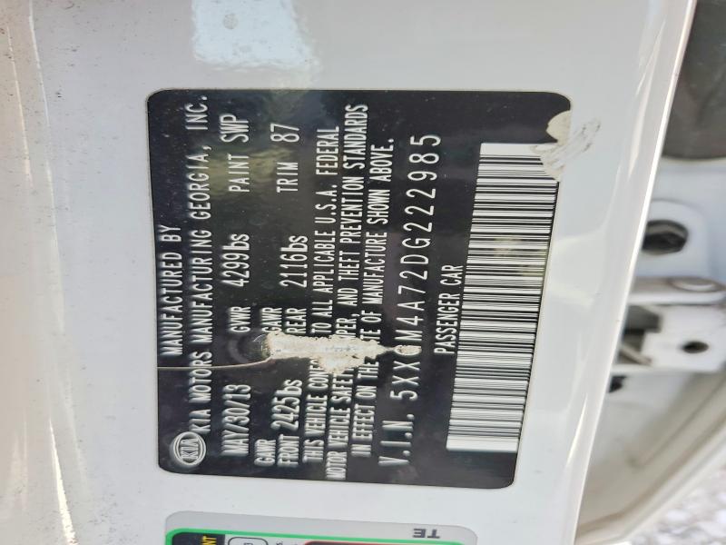 58094556 :رقم المزاد ، 5XXGM4A72DG222985 vin ، 2013 Kia Optima مزاد بيع