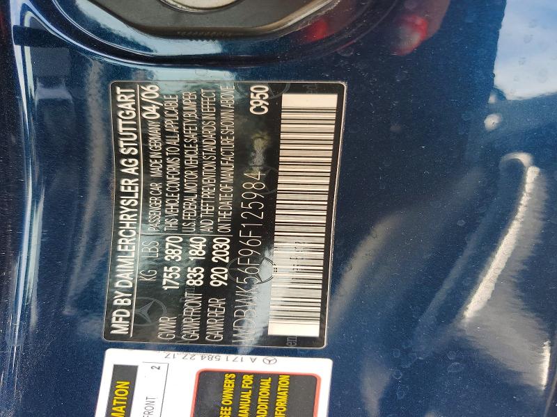 55820446 :رقم المزاد ، WDBWK56F96F125984 vin ، 2006 Mercedes-benz Slk350 مزاد بيع