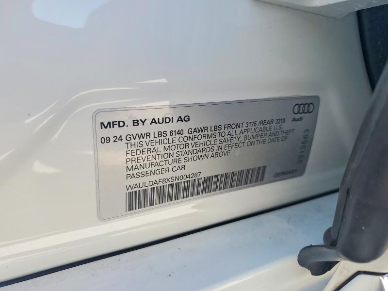 Aukcja sprzedaży 2025 Audi A8, vin: WAULDAF8XSN004287, numer aukcji: 55472296