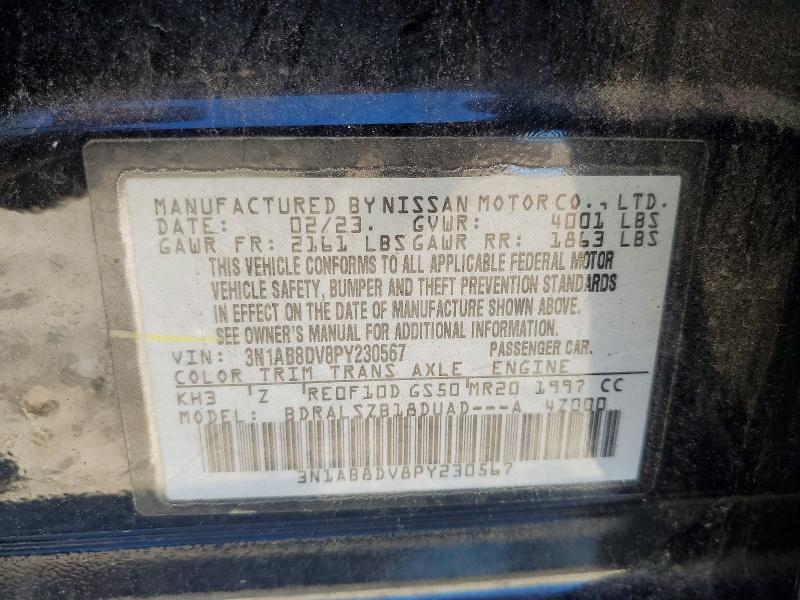 Продажа на аукционе авто 2023 Nissan Sentra, vin: 3N1AB8DV8PY230567, номер лота: 55783266