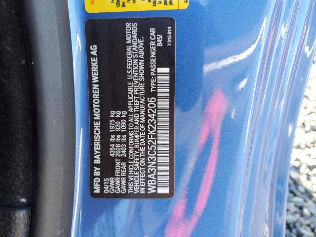 57039806 :رقم المزاد ، WBA3N3C52FK234206 vin ، 2015 Bmw 428 مزاد بيع