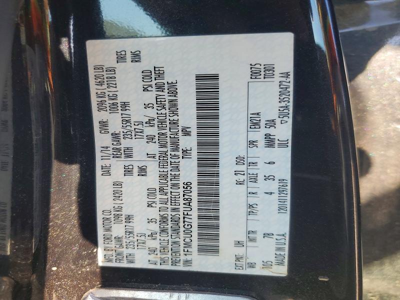 Продажа на аукционе авто 2015 Ford Escape, vin: 1FMCU0G77FUA87056, номер лота: 56311066