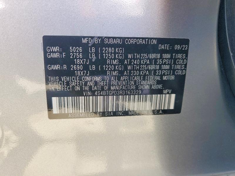 Продаж на аукціоні авто 2024 Subaru Outback, vin: 4S4BTGPD3R3163329, номер лоту: 85619315