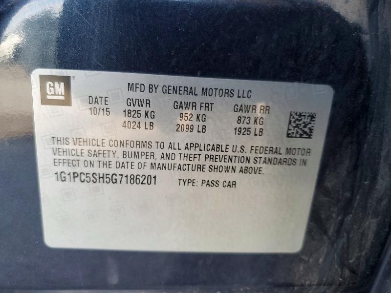 Продаж на аукціоні авто 2016 Chevrolet Cruze Limited, vin: 1G1PC5SH5G7186201, номер лоту: 57208656