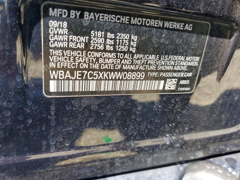 Продажа на аукционе авто 2019 Bmw 540, vin: WBAJE7C5XKWW08899, номер лота: 58351256