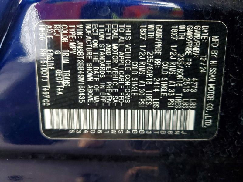 55866466 :رقم المزاد ، JN8BT3BB4SW160435 vin ، 2025 Nissan Rogue مزاد بيع