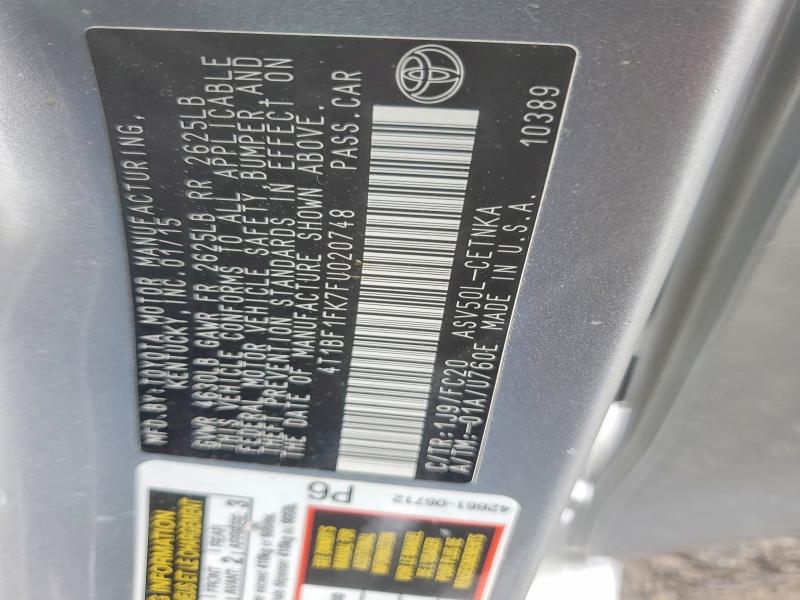 Aukcja sprzedaży 2015 Toyota Camry, vin: 4T1BF1FK7FU020748, numer aukcji: 57290886