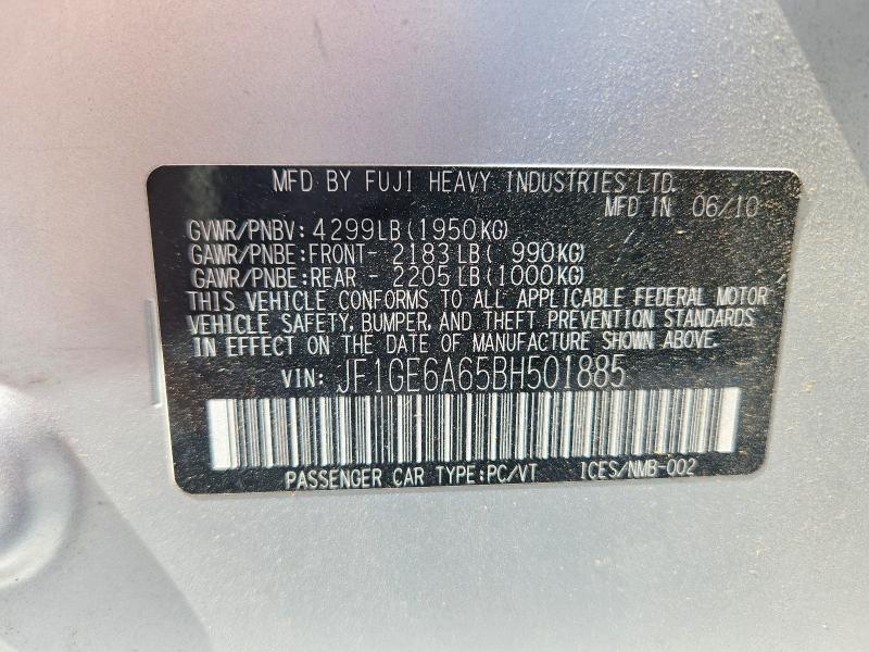 Aukcja sprzedaży 2011 Subaru Impreza, vin: JF1GE6A65BH501885, numer aukcji: 55494046