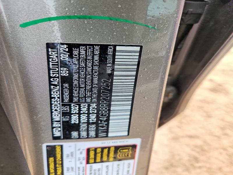 56364306 :رقم المزاد ، W1KAF4GB8RR207252 vin ، 2024 Mercedes-benz C مزاد بيع