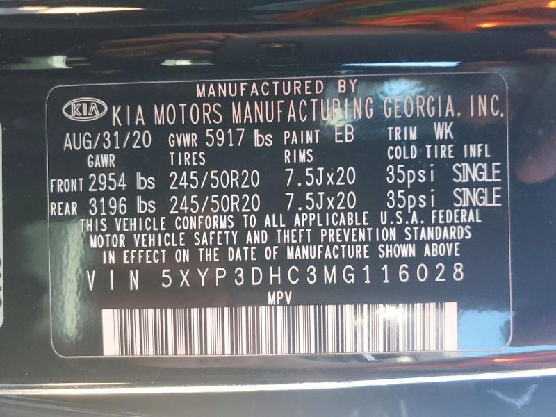 Aukcja sprzedaży 2021 Kia Telluride, vin: 5XYP3DHC3MG116028, numer aukcji: 55993646