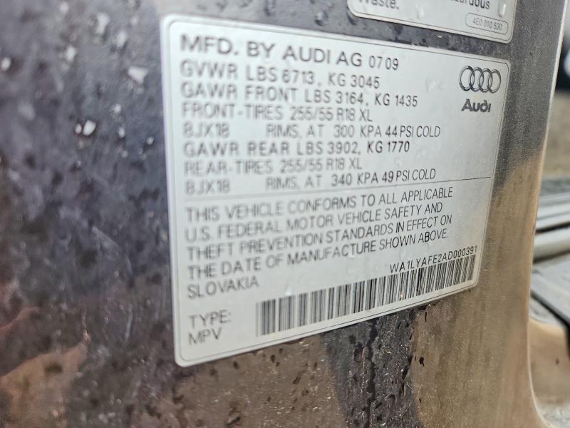 Продаж на аукціоні авто 2010 Audi Q7, vin: WA1LYAFE2AD000391, номер лоту: 56157986