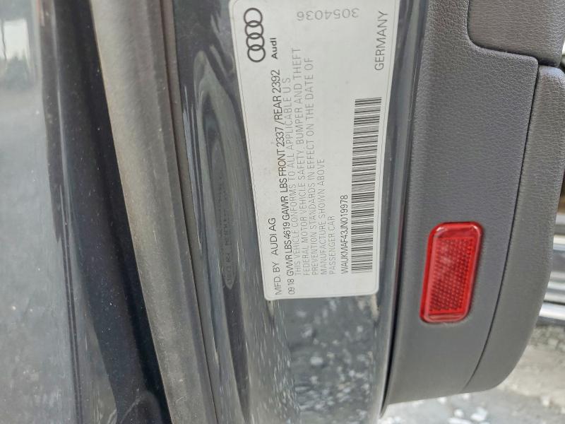 Продаж на аукціоні авто 2018 Audi A4, vin: WAUKMAF43JN019978, номер лоту: 56822576