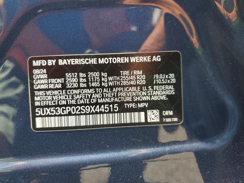 Продаж на аукціоні авто 2025 Bmw X3, vin: 5UX53GP02S9X44515, номер лоту: 59147406