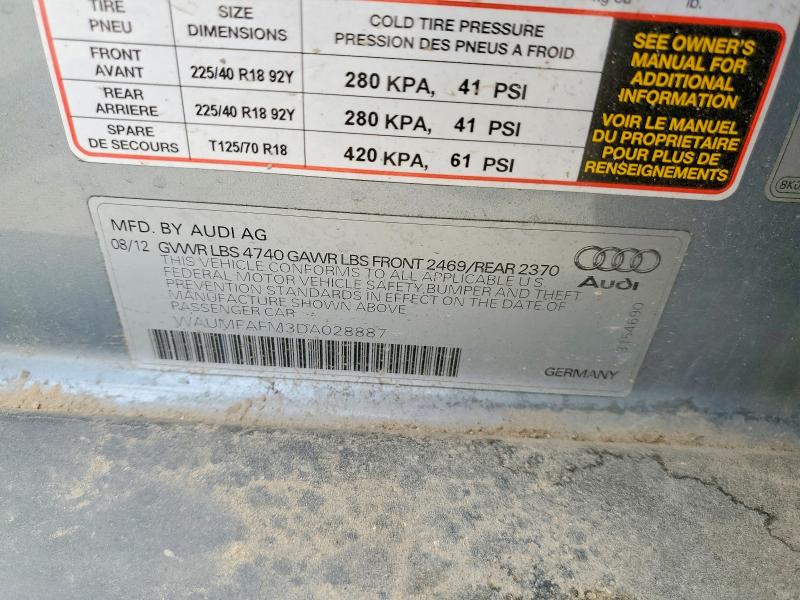 Продажа на аукционе авто 2013 Audi A3, vin: WAUMFAFM3DA028887, номер лота: 59299616