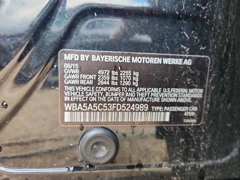 57581956 :رقم المزاد ، WBA5A5C53FD524989 vin ، 2015 Bmw 528 مزاد بيع