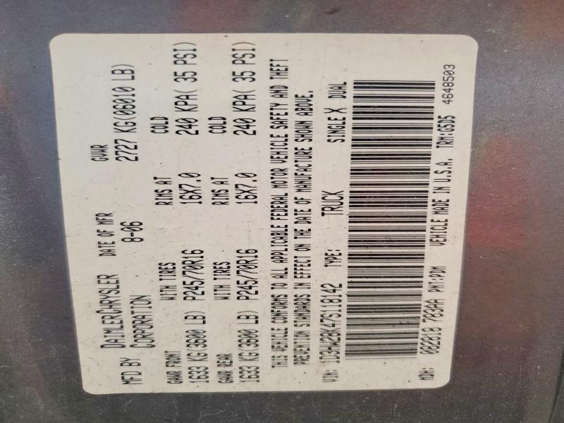 58312606 :رقم المزاد ، 1D3HW28K47S118142 vin ، 2007 Dodge Dakota مزاد بيع