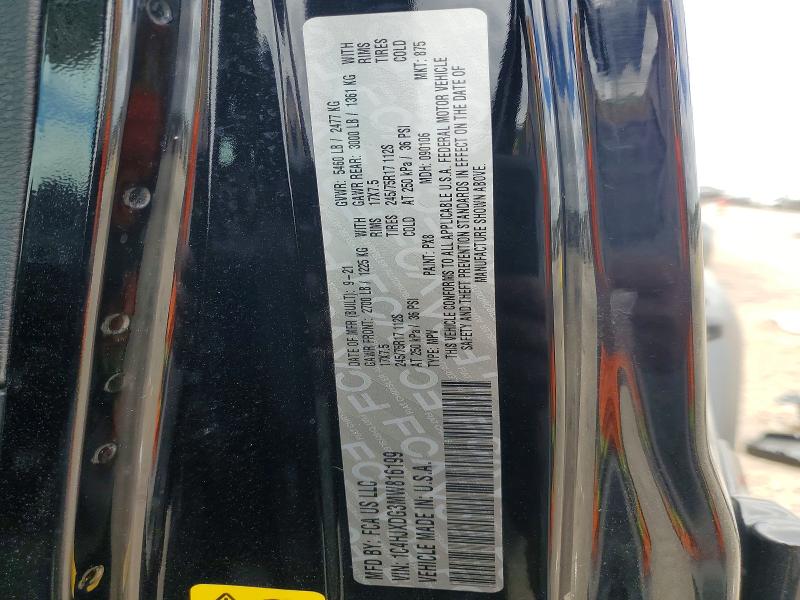 57968736 :رقم المزاد ، 1C4HJXDG3MW816199 vin ، 2021 Jeep Wrangler Unlimited مزاد بيع