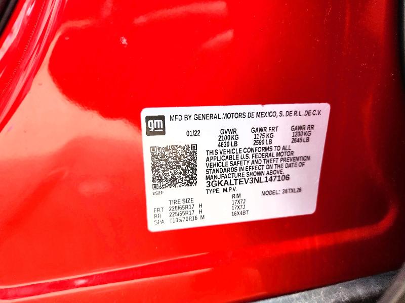 58553676 :رقم المزاد ، 3GKALTEV3NL147106 vin ، 2022 Gmc Terrain مزاد بيع