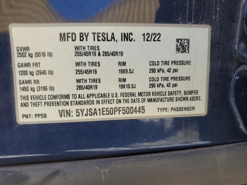 Aukcja sprzedaży 2023 Tesla Model S, vin: 5YJSA1E50PF500445, numer aukcji: 55812416
