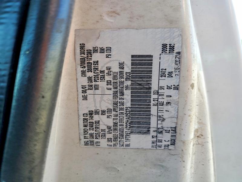2002 Ford Econoline მანქანა იყიდება აუქციონზე, vin: 1FTRE14222HA05375, აუქციონის ნომერი: 58130746